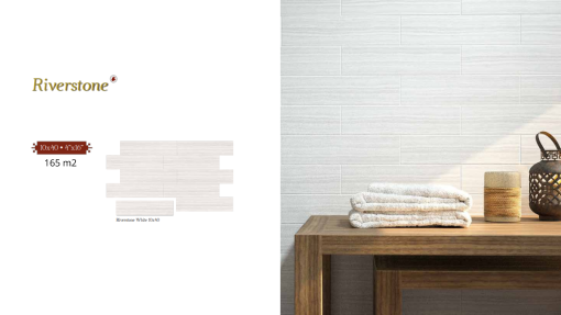 LOSA CERAMICA ESPAÑOLA RIVERSTONE WHITE 10 X 40  (PRECIO POR CAJA)